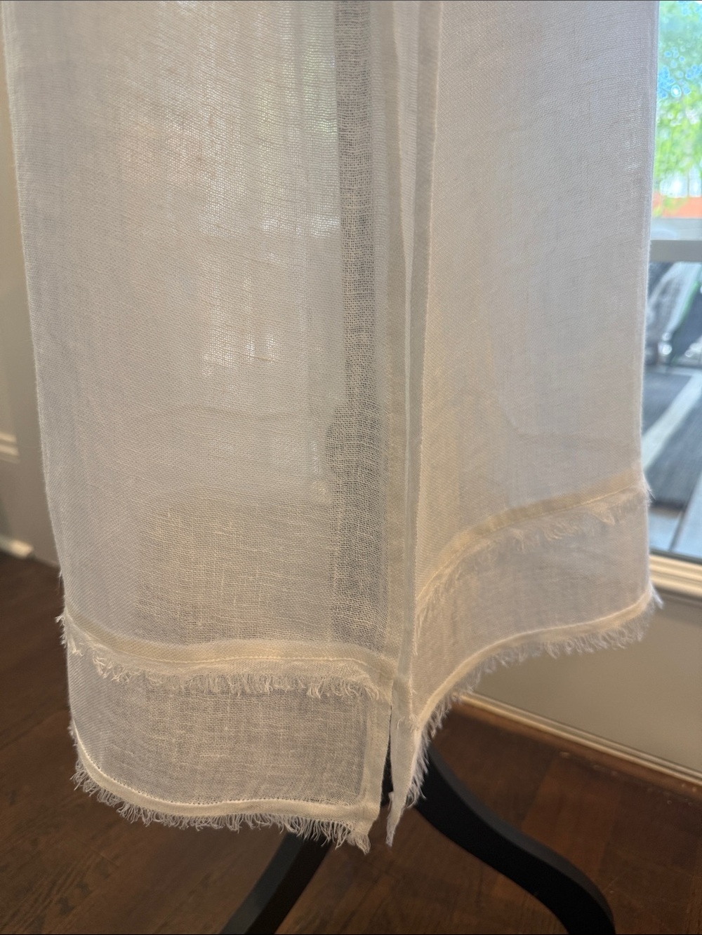 Eileen Fisher Sheer White Linen Midi Shift Dress - Picture 4 of 6